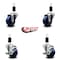 Service Caster 3'' Solid Poly Wheel Swivel 1-3/8'' Expanding Stem Caster Set 2 Brakes, 4PK SCC-EX20S314-SPUS-2-TLB-2-138 - alternate 4